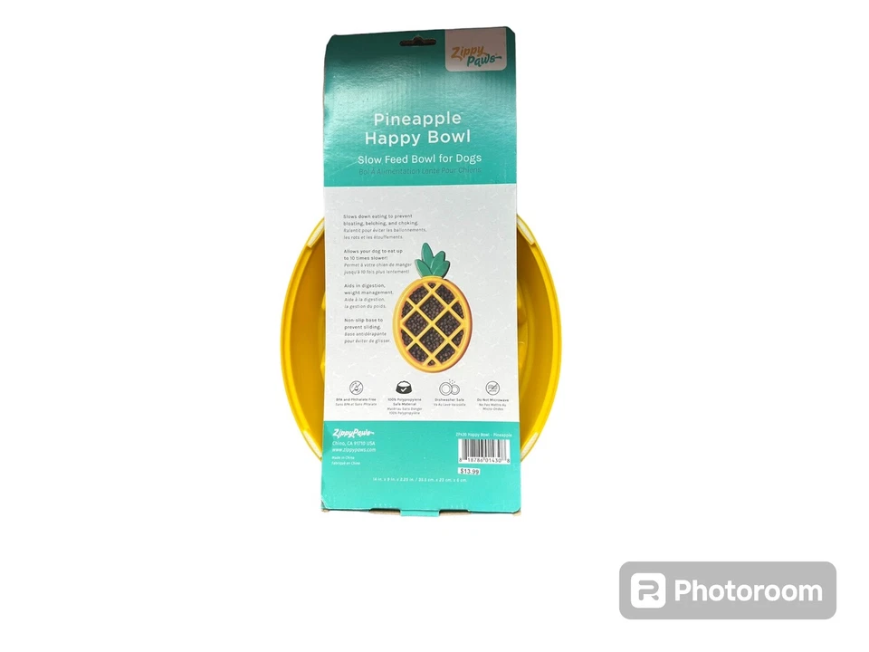Pineapple Happy Bowl Slow Feed Bowl For Dogs - Image 2 of 4