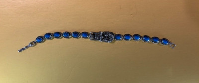 Slabized Türkis Markasit Rubin 925 Sterling Silber Drachen Armband