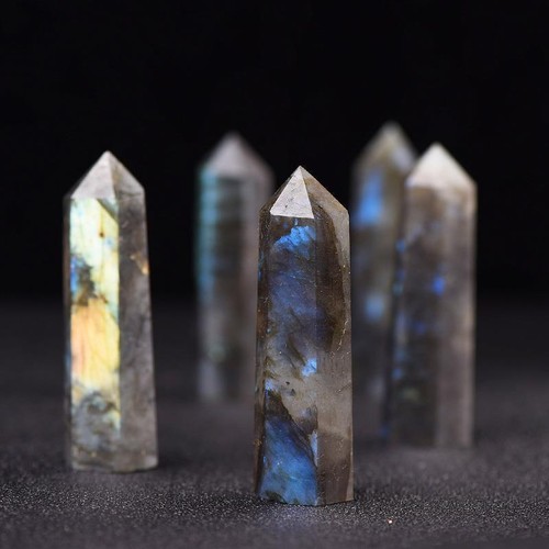 Bulk Lot 2.2Lb/1Kg Labradorite Obelisk Tower Point Wand Crystal Reiki Healing - Picture 7 of 11
