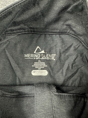 paradox merino blend 1/4 zip Pullover Shirt Long Sleeve Xl Blue Red Trim Men’s - Picture 5 of 10