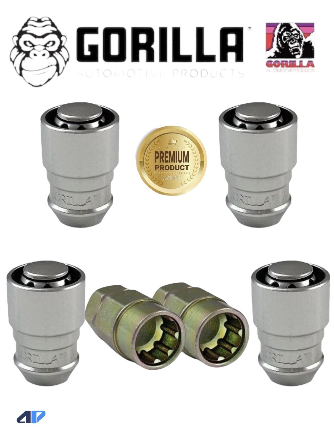 Gorilla Guard Wheel Locks, 1/220 RH, Bulge Acorn Seat Chrome 616812K