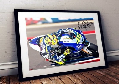 POSTERS EMPORIUM Valentino Rossi MotoGP Autographed Wall Art Poster Print. Great Gift!