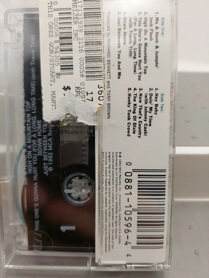 Marty Stuart This One's Gonna Hurt You Country Cassette Tape 1992 - Image 2 of 3