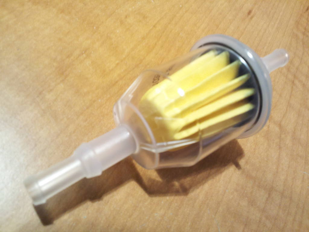 Lawn Mower Gas Fuel Filter Cut Open To Show Dirt And Stock, 40 OFF