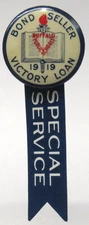 1919 BUFFALO VICTORY LOAN BOND SELLER 1" celluloid pinback w/paper  HOME FRONT ^