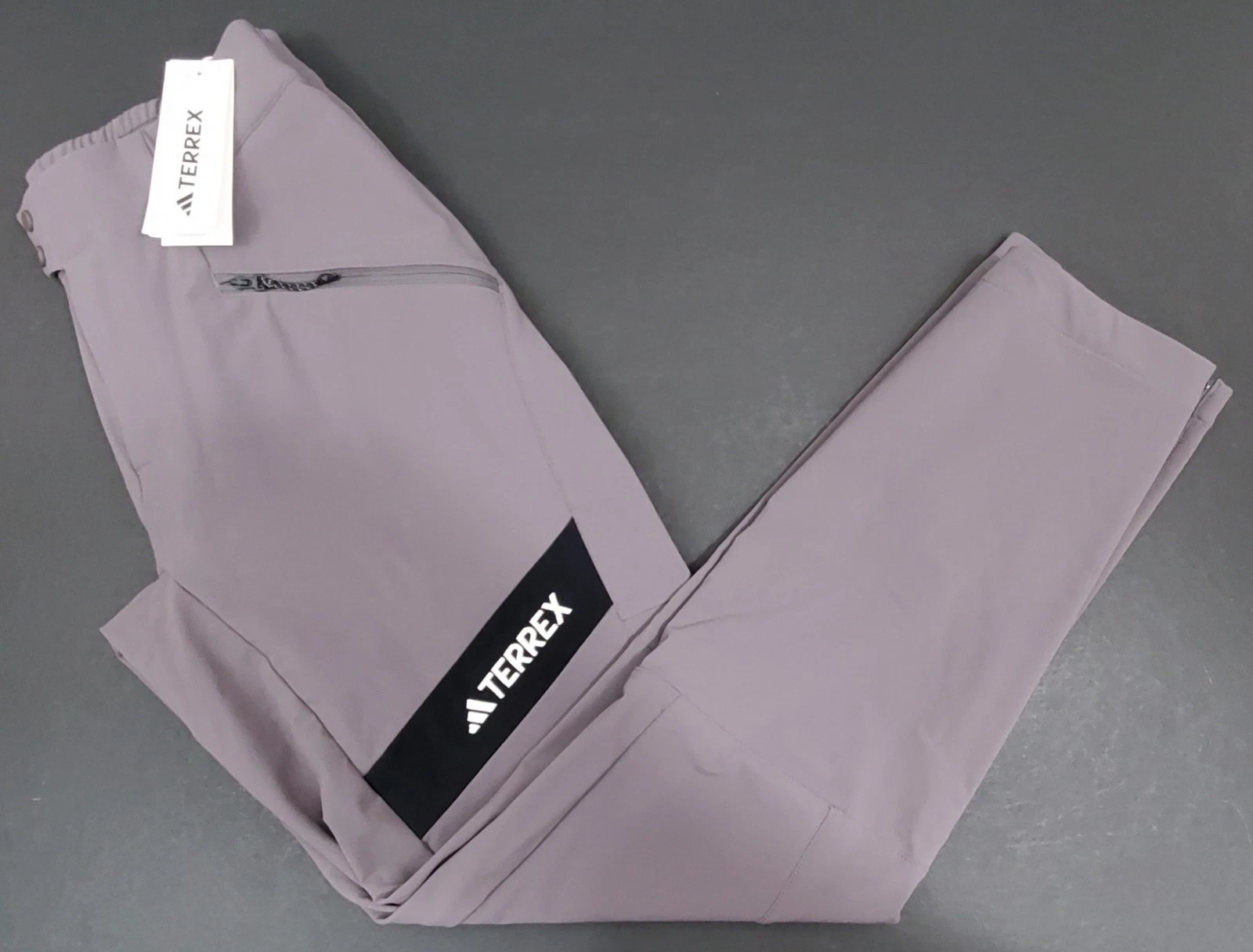 Adidas Techrock Mountaineer Softshell Pants, Grey/Black/White, Size 30"S