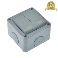 2 gang 2 way outside light switch ip66 outdoor weatherproof waterproof switch