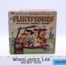 Animal Rummy Playing Cards Flintstones 1961 Hanna Barbera Ed-U-Cards w/ Tray