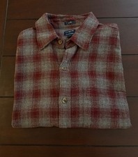 J.CREW Red And Gray Plaid Flannel Shirt - Slim Medium/M