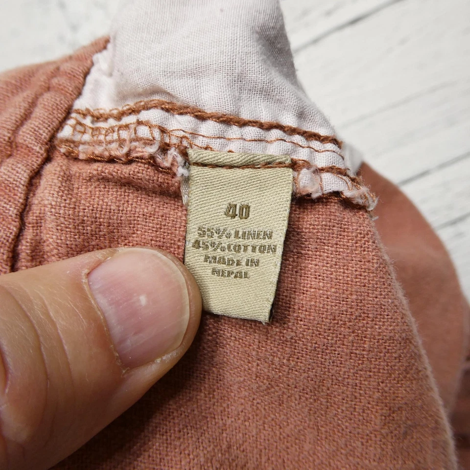 Paradise Collection Shorts Mens 40 Rust Linen Blend Cargo Pockets Casual Summer - Image 3 of 4