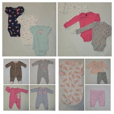 Newborn Baby Girl Fall  Winter 14 Piece Lot Clothes Sleepers Tops Pants NB