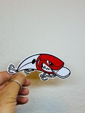 Angry Bait Fishing Lure Sticker Fish Boat Tackle Car Popper Decal Bass Trout