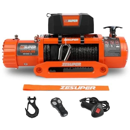 13000 lbs Electric Winch Kit, IP68 Waterproof 12V Winch for