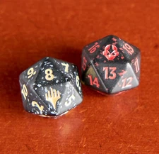 Magic the Gathering 2x Spindown Avatar: The Last Airbender Dice D20 Yellow & Red