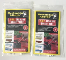 Lot of 2 Mechanic In A Bottle 2-in-1 Gasoline Quality Test Standard 2 Cycle Fuel
