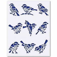 Sparrow Birds Stencil - Small Bird Silhouette 10 Mil Mylar Template