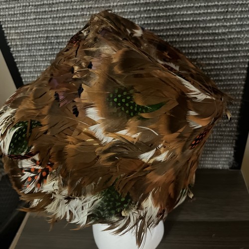 Vintage Feathered Bucket Hat Union Made Unisex 60s 70s - Picture 2 of 8