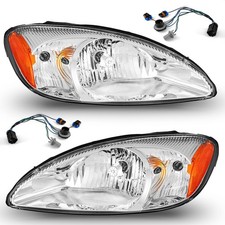 Weelmoto Pair Headlights For 2000-2007 Ford Taurus Chrome Amber Corner Headlamps