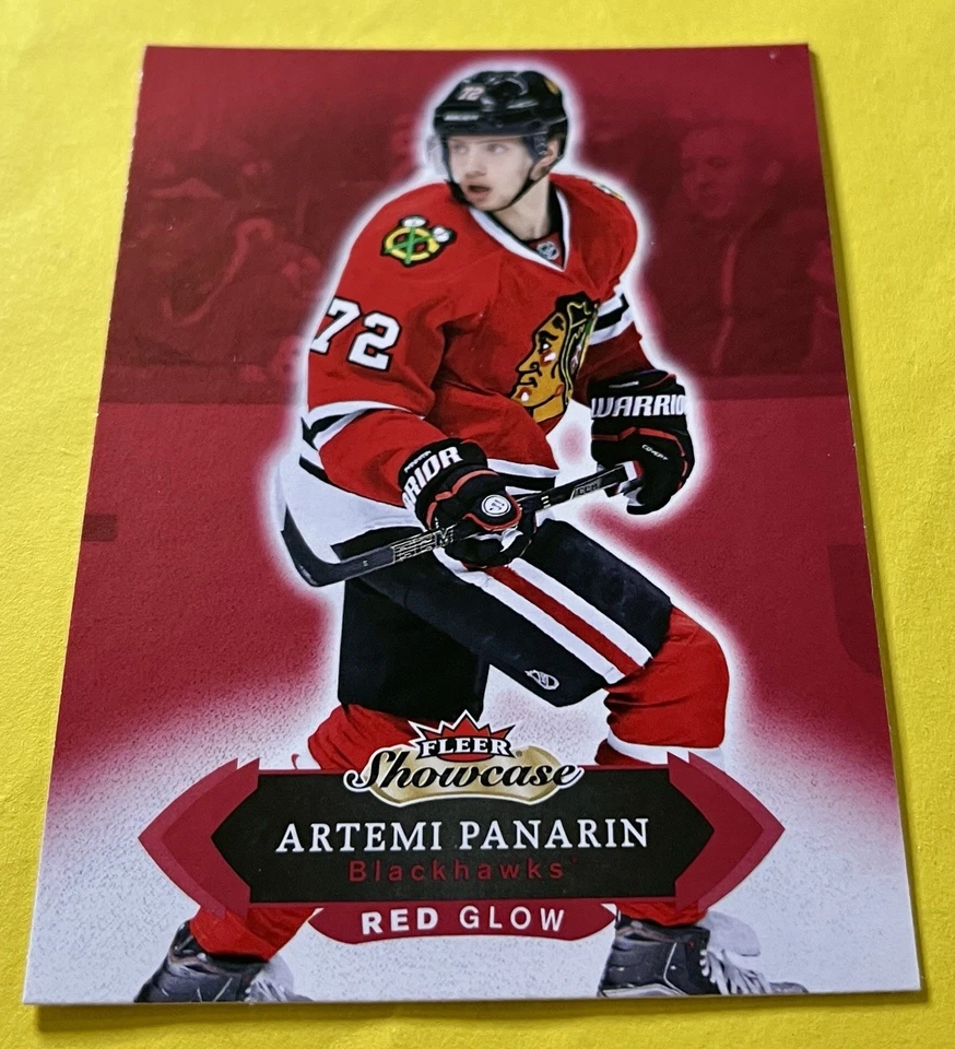 Artemi Panarin 2016-17 Fleer Showcase RED GLOW PARALLEL Card #97 BLACKHAWKS - Image 2 of 4