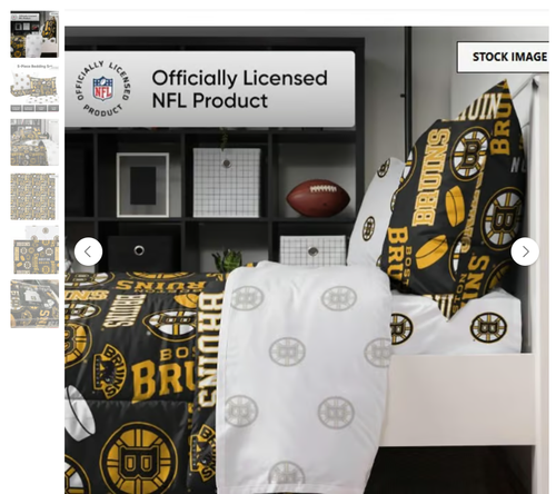 NHL Comforter Set Vegas Knights Red Wings BRUINS PENGUINS Blackhawks Kraken NEW - Afbeelding 17 van 63