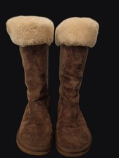 UGG Uptown II 5190 Tall Lace Up Boots Women's 6 Brown Suede Shearling NWOB