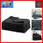 Soft Cozy Fleece Throw Blanket for Sofa Bed, Warm All Seasons Black Double 15...