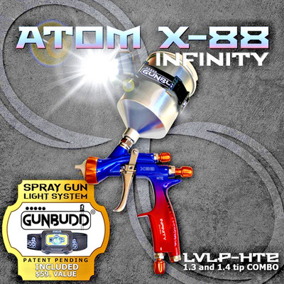 ATOM X88 Inifinity LVLP Auto Paint Spray Gun 1.3/1.4mm   Solvent Paint