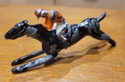 Vintage Chad Valley Escalado Heavy Lead Racing Horse Figur