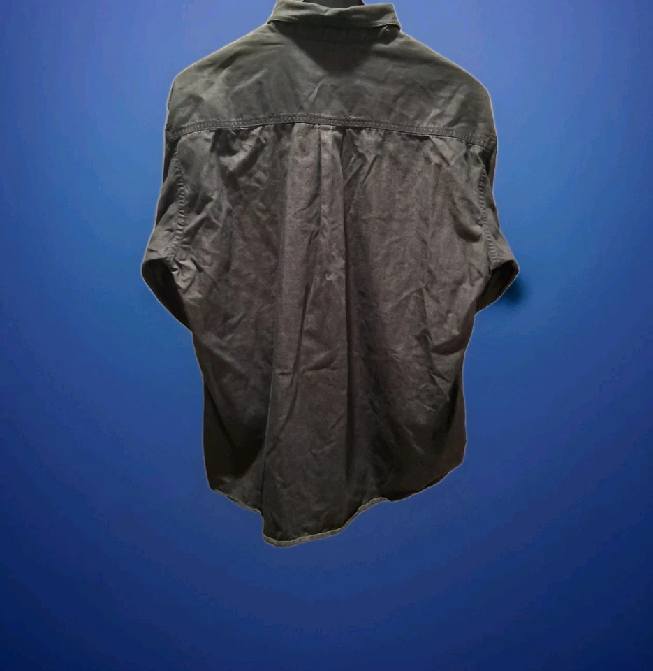 Мужская винтажная большая черная хлопковая джинсовая рубашка на пуговицах Haggar Clothing Co. - Изображение 2 из 3