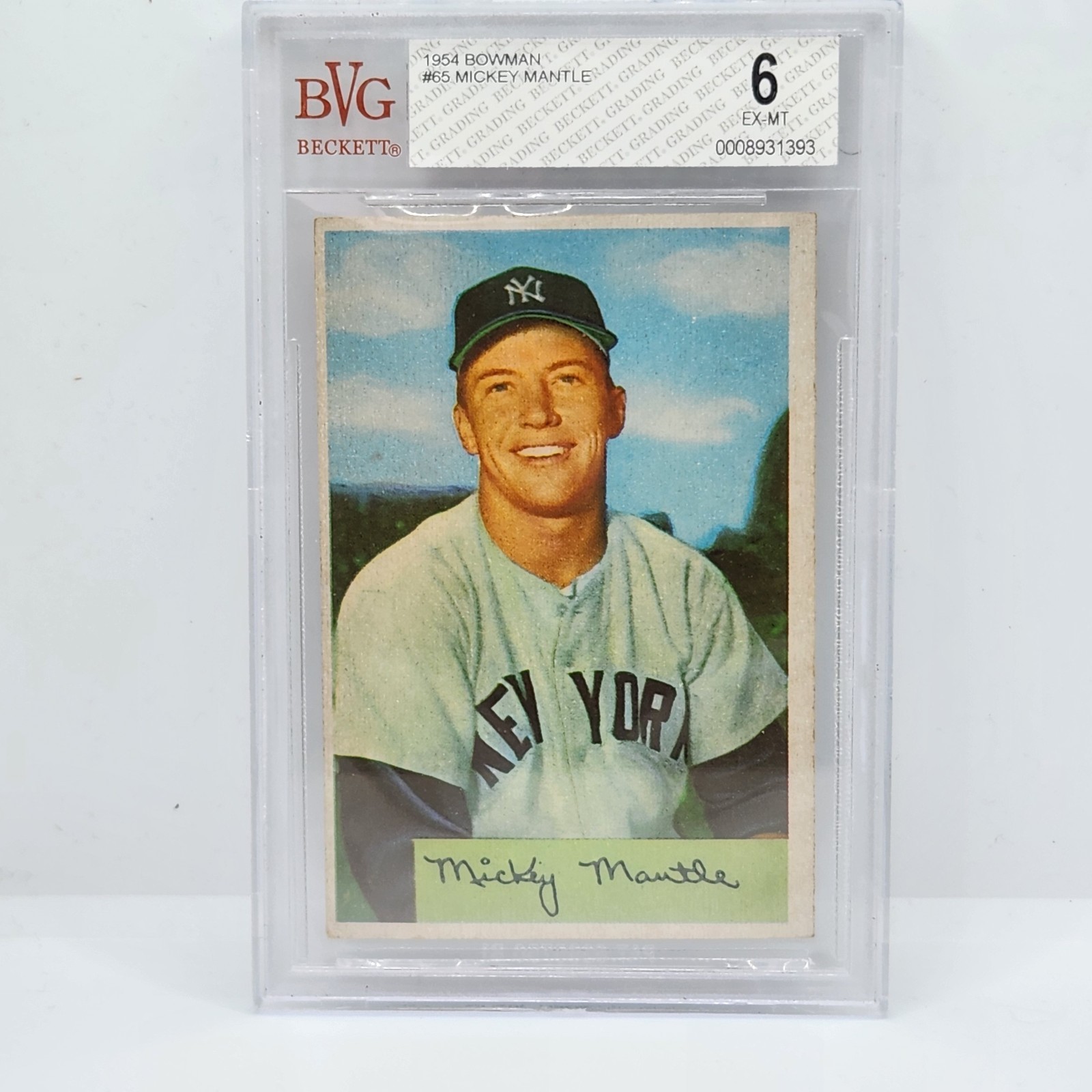 1954 Bowman Mickey Mantle #65 BVG 6 HOF