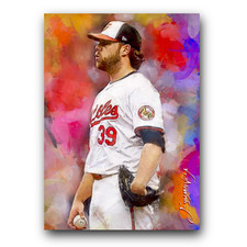 Corbin Burnes #2 Art Card Limited 3/50 Edward Vela Signed (Baltimore Orioles)