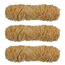 3 Skeins Chenille Yarn Soft Blanket Yarn 3x100gr/3.5oz 3x131yds Khaki