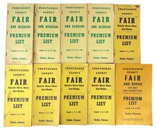 Lot 10 Vtg Chautauqua County Fair Premium List Books 1963 1967 1973 Sedan KS