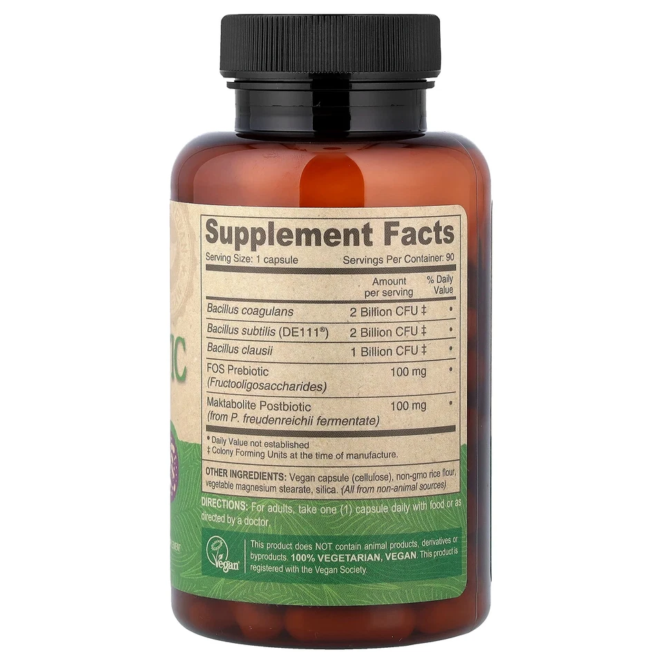 Probiótico vegano 3 en 1, 5 mil millones de UFC, 90 cápsulas veganas Foto 2 de 2