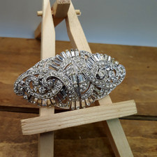 Vintage 1930s Coro Duette- Adolf Katz Signed & Numbered Clear Rhinestone Brooch