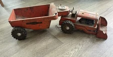 1950's Wyandotte Heavy Duty Highway Engineers Earth Mover Orange Pressed Steel