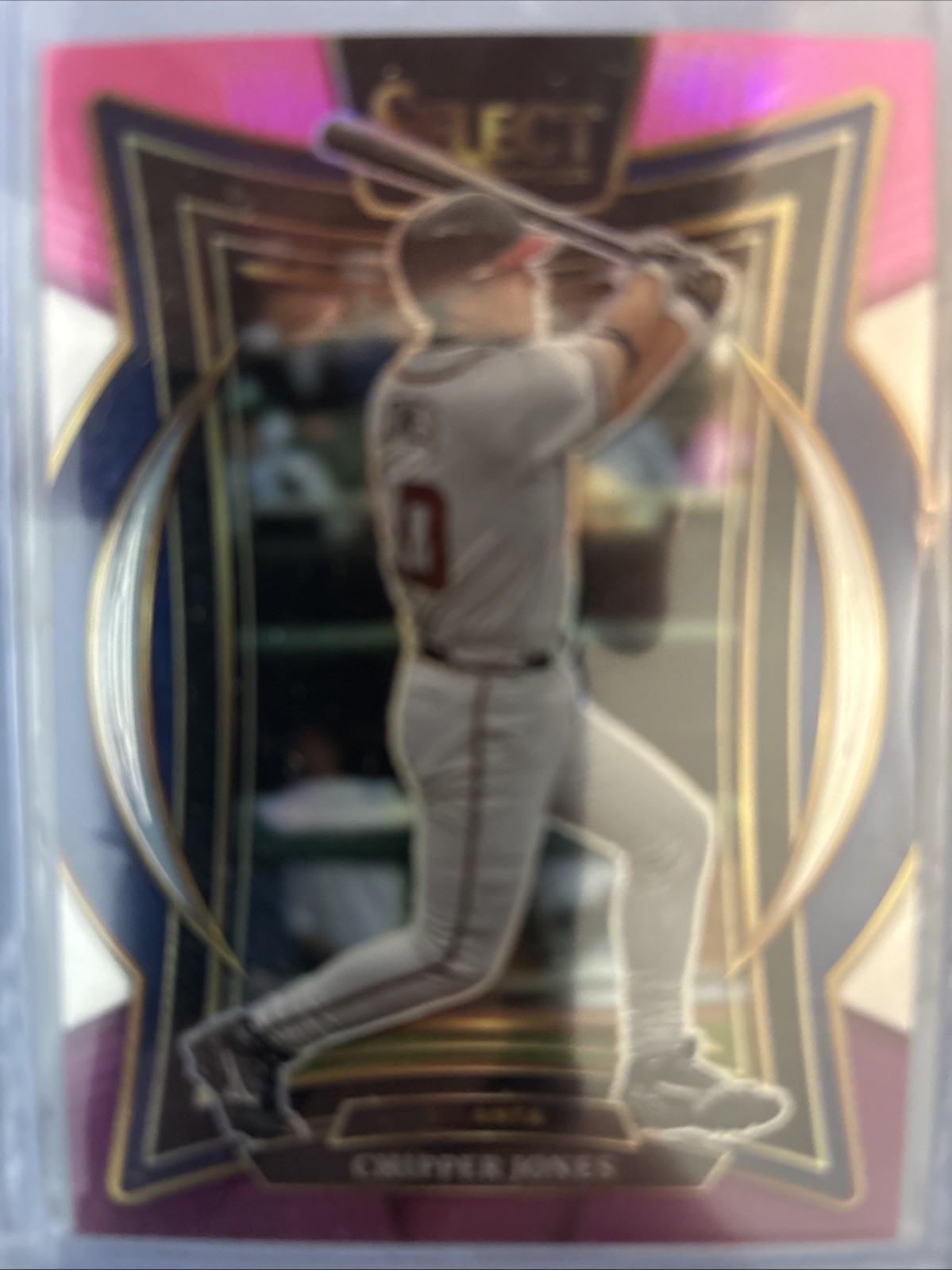 2025 Panini Select - Concourse Pink and Purple Prizm Chipper Jones #15 /225