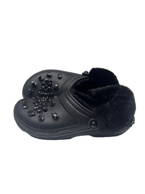 Crocs x Simone Rocha Classic Lined Clog Black Tonal Gems M10/W12   Lightly Worn