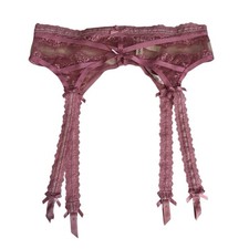 For Love And Lemons Medium Pink Lace Garter Belt Bows Glitter Lingerie Romantic