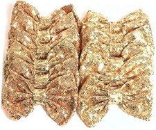 Set of 12 Sequin Hair Accessories - 5 Inches Large Glitter Bows for DIY