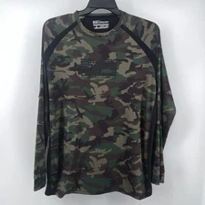 Pelagic Shirt Mens XL VaporTek Green Camo Fishing Vented Long Sleeve UPF Outdoor
