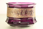 Moser Karlsbad Amethyst Fipop Vase mit Amazonenfries signiert
