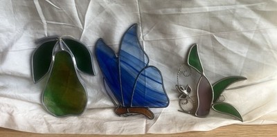 3 Stück Set Bleiglas Sonnenfänger Abstrakte Kunst Birne 4-5,5'' Bleikante