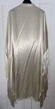 NEW RIVER ISLAND cream fringed satin dress sz.M