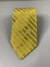 IKE Behar New York Men’s Necktie 58x3.5 Green Striped 100% Silk Made In USA New