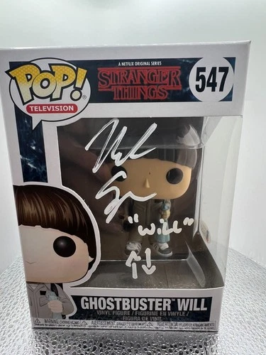 Funko Pop Stranger Things Ghostbuster Will Signed Noah Schnapp Beckett