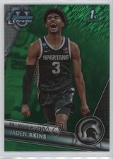 2023-24 Bowman U Chrome Green Shimmer Refractor 47/99 Jaden Akins #36 11wy