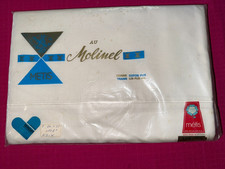 Drap plat Blangil Fleur Bleue vintage jamais utilisé 240 cm x 310 cm Réf D450