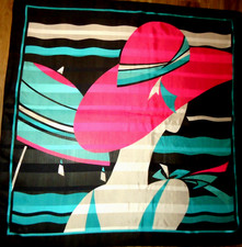 Vtg 90s Gim Renoir Italy Wonderful Women's Silk Scarf Size-35x35 in