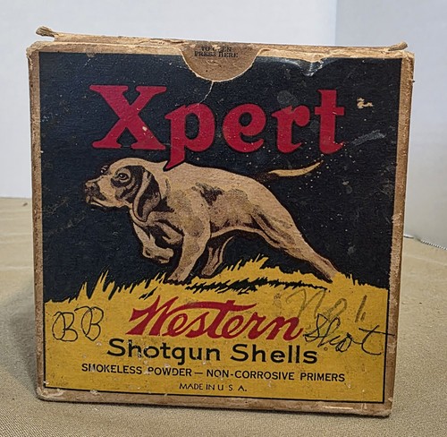 Vintage Shotshell Box Xpert With Dog Western Retriever.